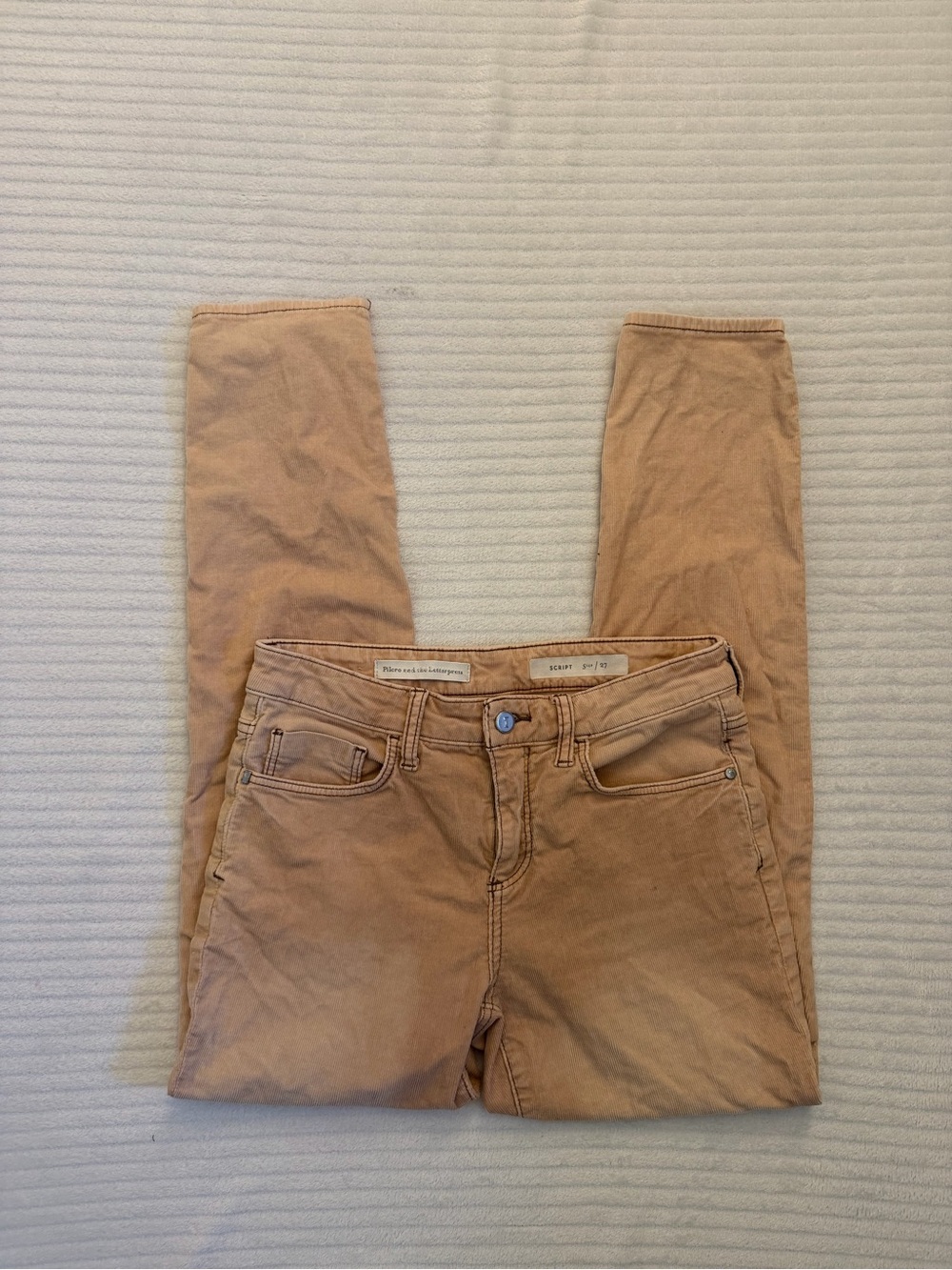 Pilcro and the Letterpress Skinny Jeans in Tan